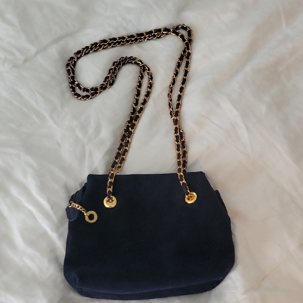 Nordstrom Navy Suede Chain Strap Bag